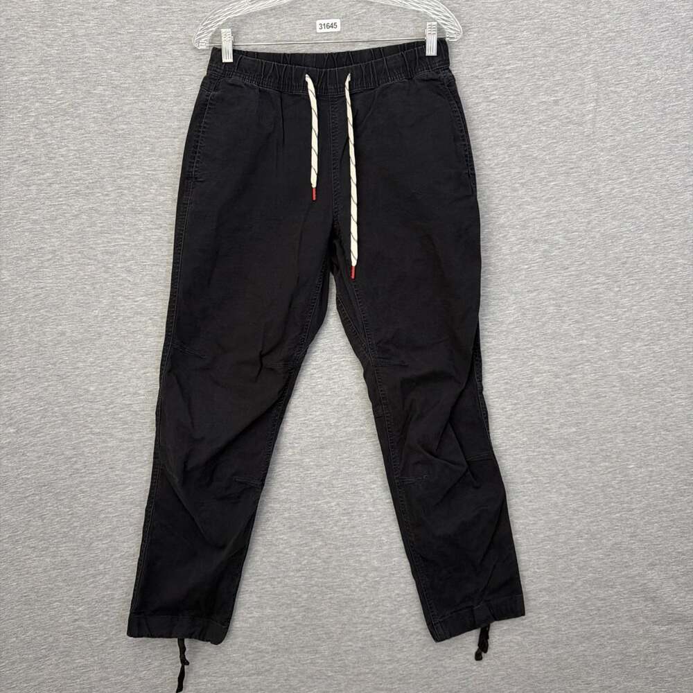 Topo Designs Womens Medium Black Cinch Bottom Stretch Cotton Pants Drawstring